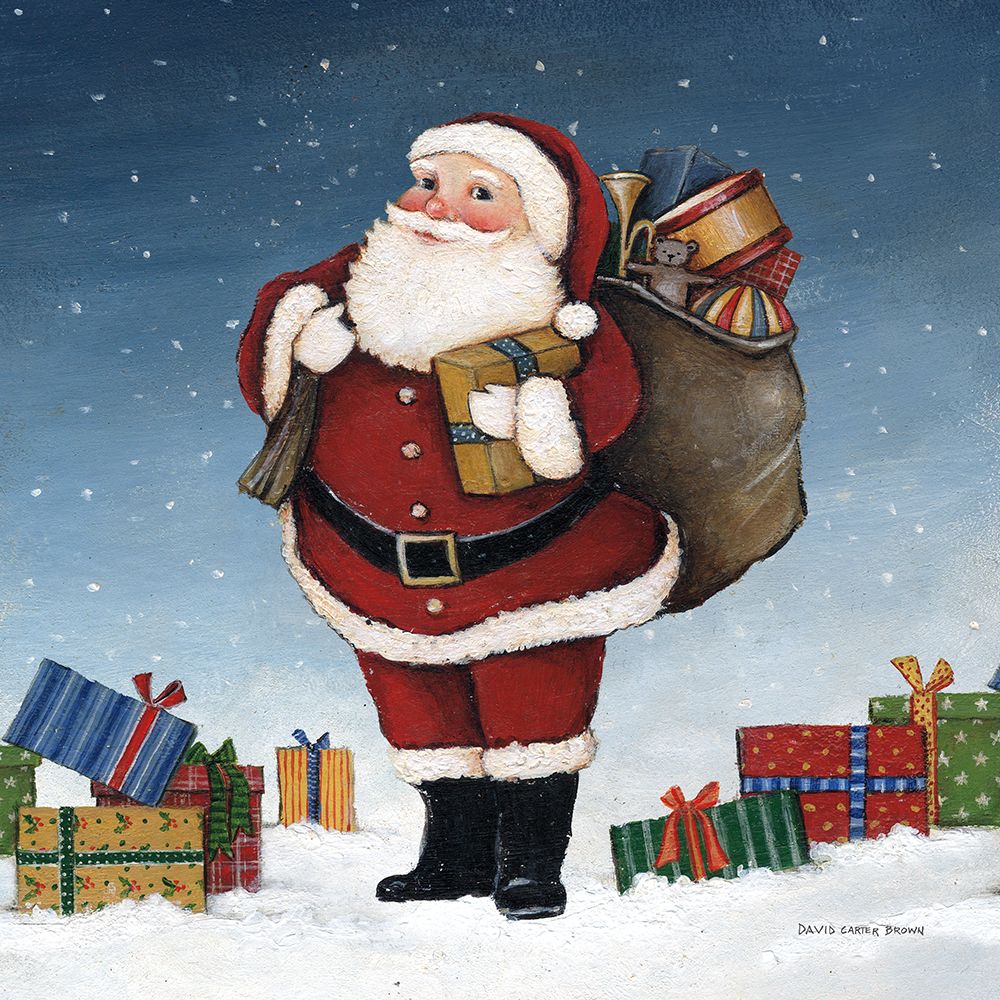Deck the Halls Santa art print by David Carter Brown for $57.95 CAD