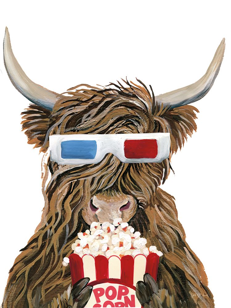 Movie Cow Popcorn art print by Yvette St. Amant for $57.95 CAD