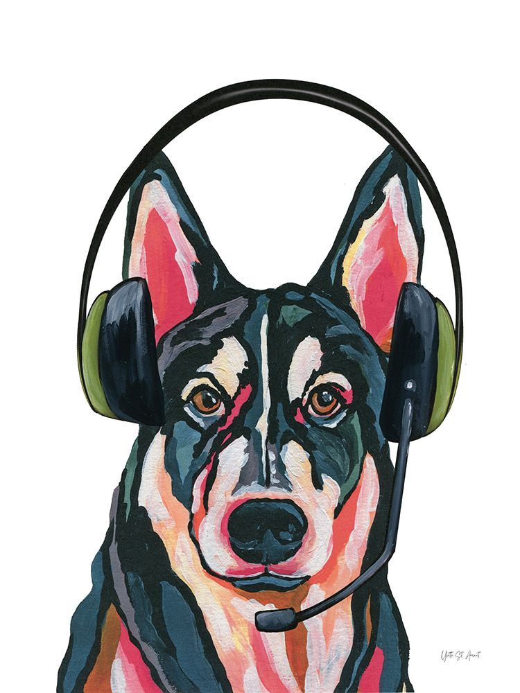 Gaming Husky art print by Yvette St. Amant for $57.95 CAD