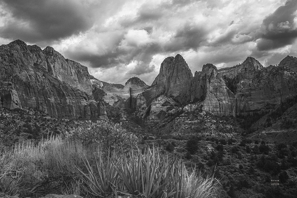 Zion National Park Storms BW art print by Nathan Larson for $57.95 CAD