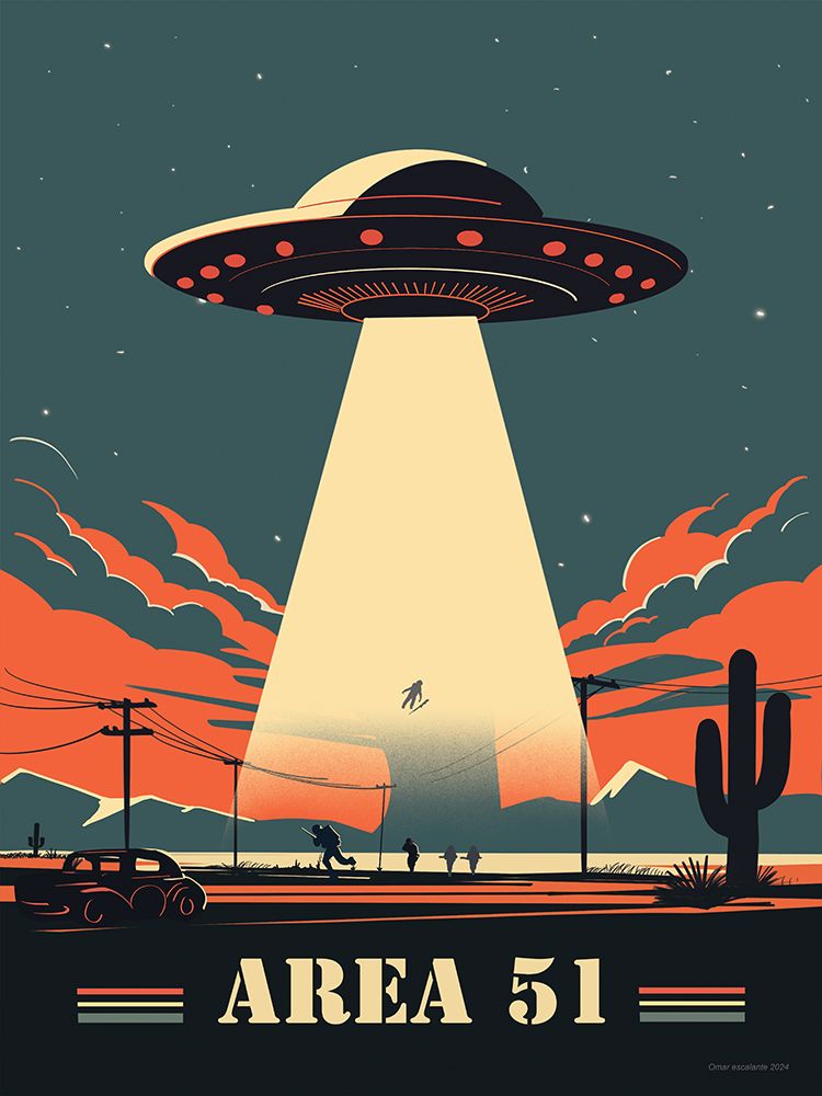 Area 51 UFO art print by Omar Escalante for $57.95 CAD