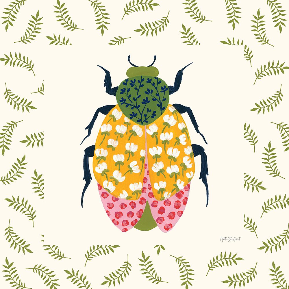 Blooming Beetle IV Border art print by Yvette St. Amant for $57.95 CAD