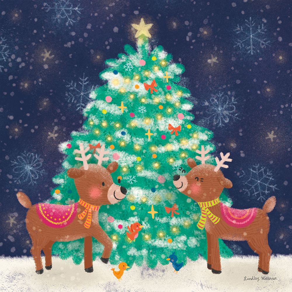 Christmas Reindeer art print by Lindley Wiesner for $57.95 CAD