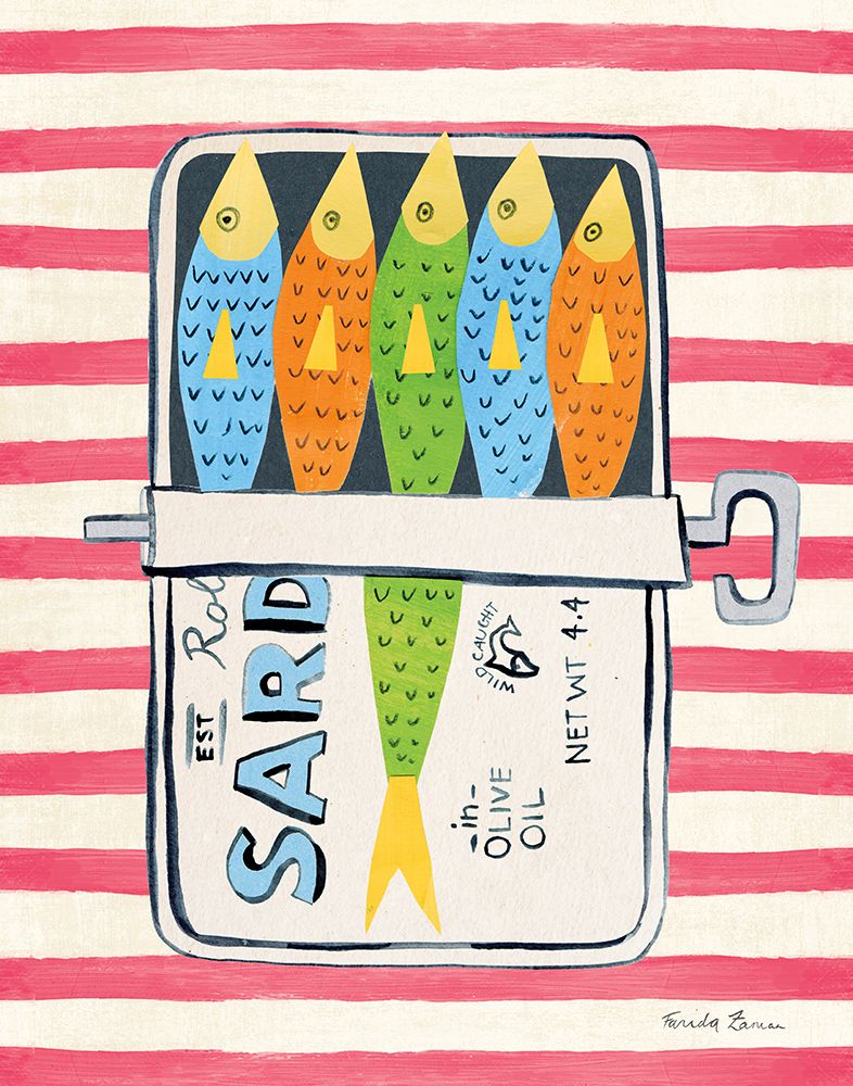 Sardine Tin I Red art print by Farida Zaman for $57.95 CAD