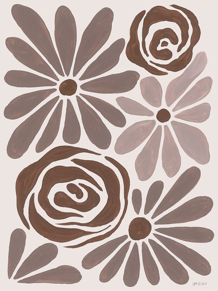 Mocha Blooms I art print by Yvette St. Amant for $57.95 CAD