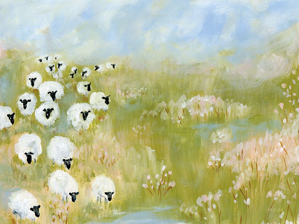 Wildflower Woods Sheep in Pasture art print by Yvette St. Amant for $57.95 CAD
