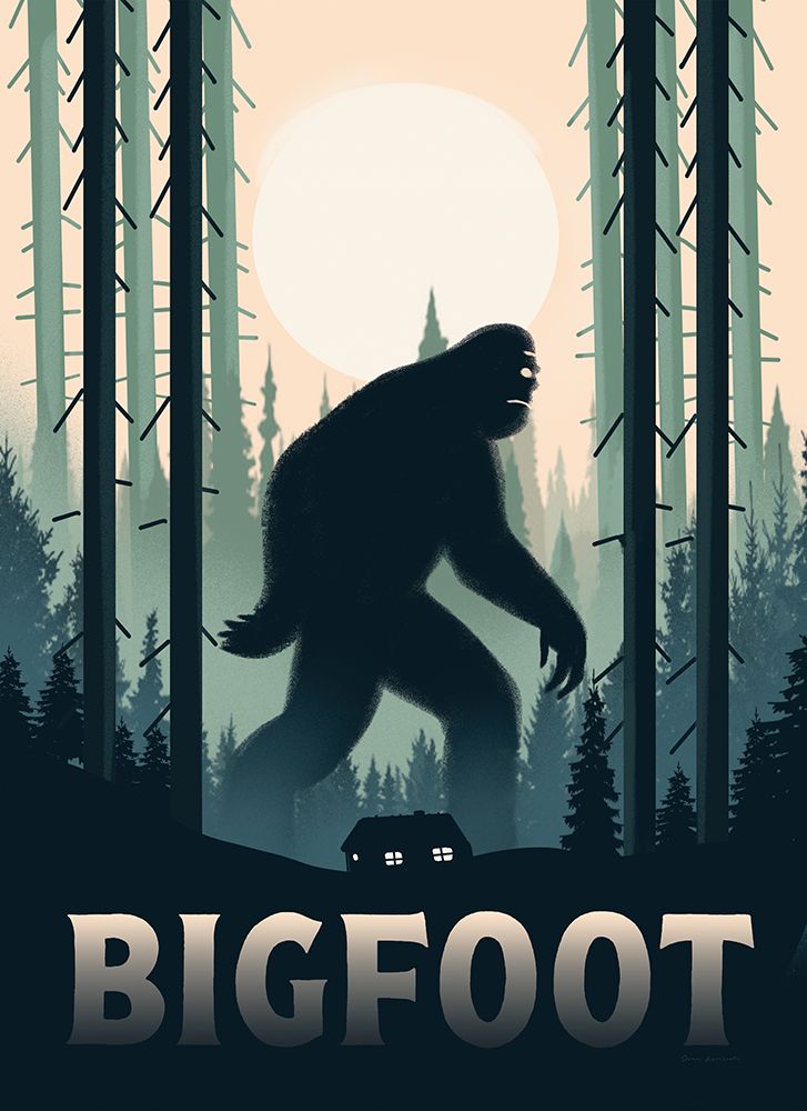 Bigfoot Cabin in the Woods art print by Omar Escalante for $57.95 CAD