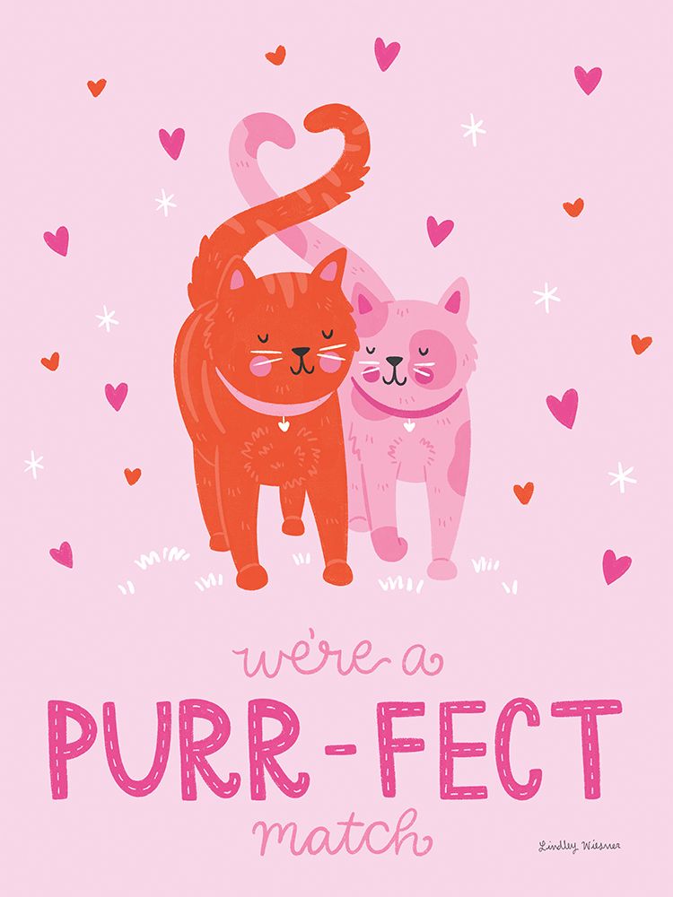 Purrfect Match II art print by Lindley Wiesner for $57.95 CAD