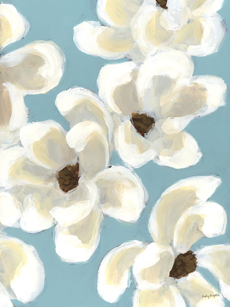 Blue Magnolia II art print by Haley Knighten for $57.95 CAD