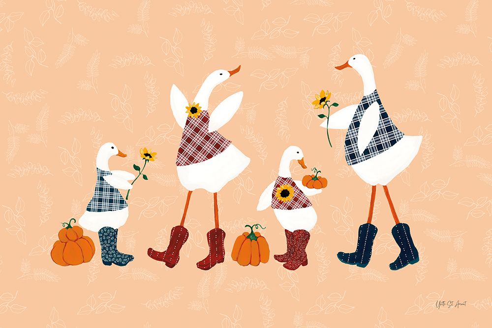 Ducks in the Pumpkin Patch I art print by Yvette St. Amant for $57.95 CAD