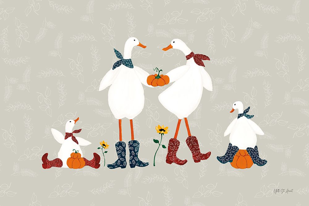 Ducks in the Pumpkin Patch VI art print by Yvette St. Amant for $57.95 CAD