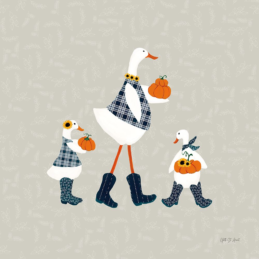 Ducks in the Pumpkin Patch X art print by Yvette St. Amant for $57.95 CAD