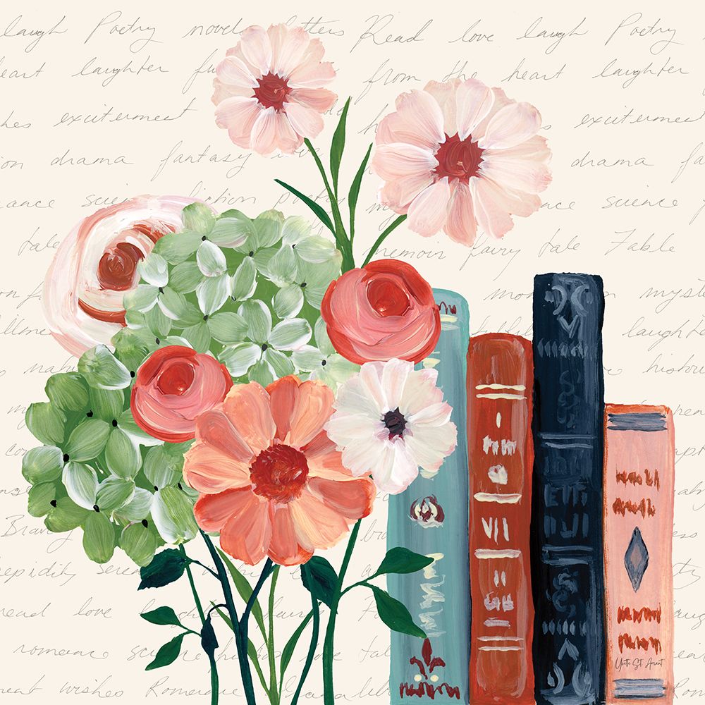 Books and Blooms I art print by Yvette St. Amant for $57.95 CAD