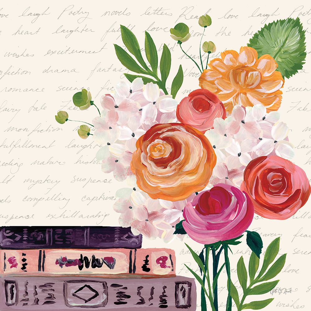 Books and Blooms II art print by Yvette St. Amant for $57.95 CAD