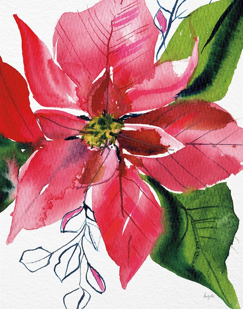 Holiday Poinsettia art print by Kristy Rice for $57.95 CAD