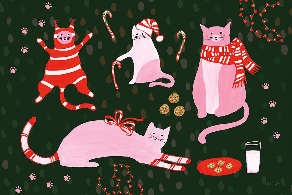 Mischief Kitty Christmas I art print by Yvette St. Amant for $57.95 CAD
