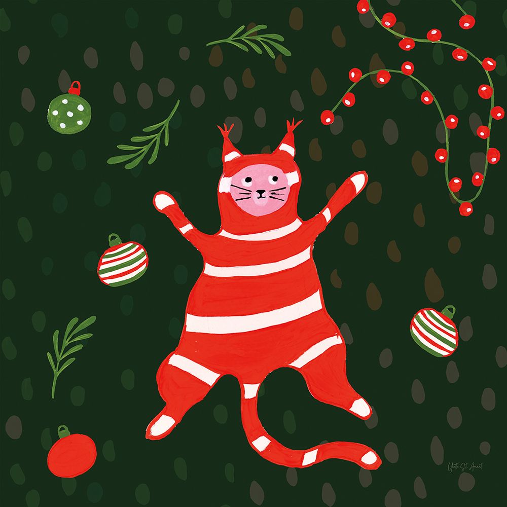Mischief Kitty Christmas II art print by Yvette St. Amant for $57.95 CAD