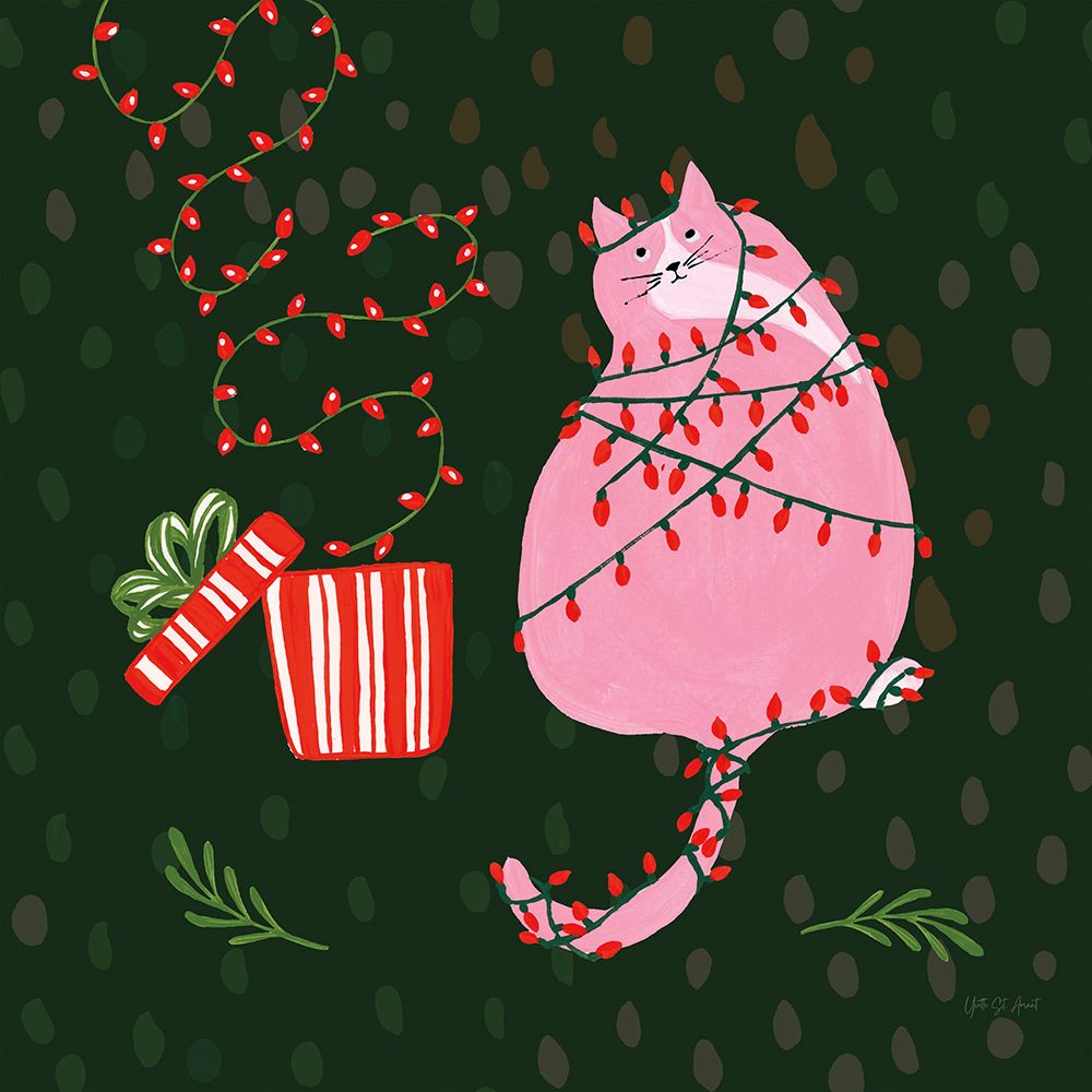 Mischief Kitty Christmas III art print by Yvette St. Amant for $57.95 CAD