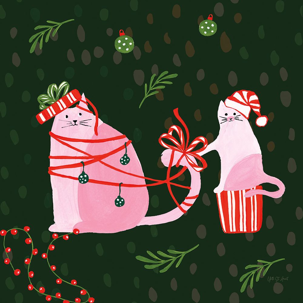 Mischief Kitty Christmas IV art print by Yvette St. Amant for $57.95 CAD