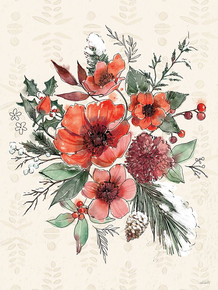 Festive Blooms IX art print by Anne Tavoletti for $57.95 CAD