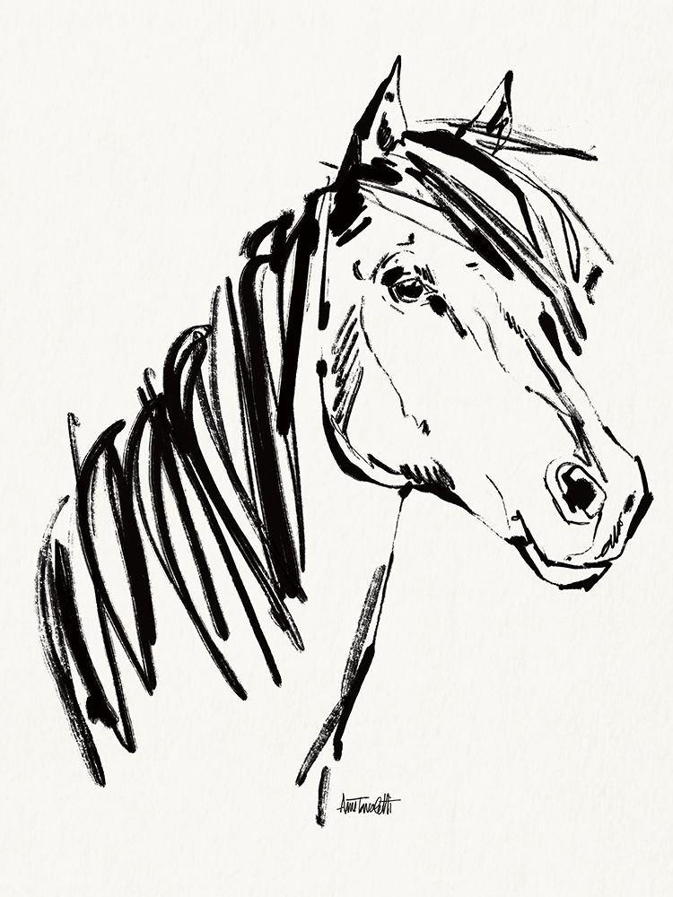Horse Portrait Sketch art print by Anne Tavoletti for $57.95 CAD