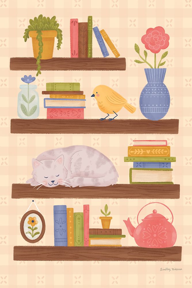 Cozy Readers Club V art print by Lindley Wiesner for $57.95 CAD