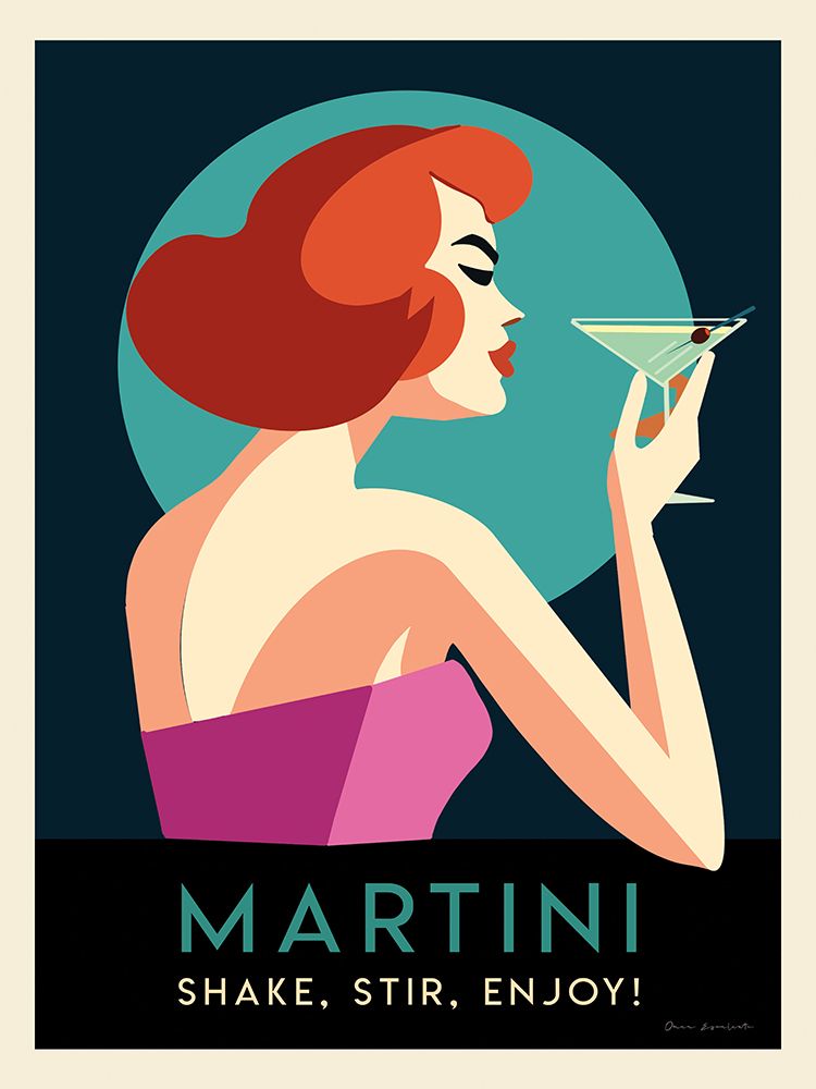 Retro City Cocktails I Jewel art print by Omar Escalante for $57.95 CAD