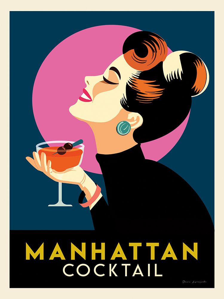 Retro City Cocktails II Jewel art print by Omar Escalante for $57.95 CAD