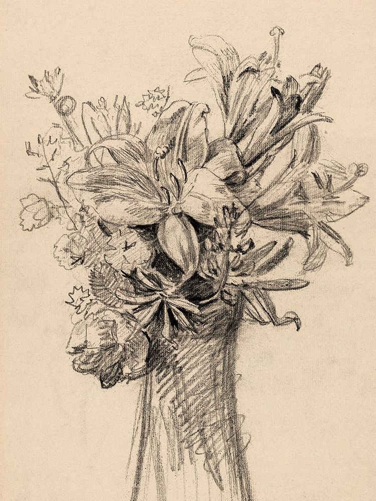 Flowers In a Vase Sketch art print by Wild Apple Portfolio for $57.95 CAD