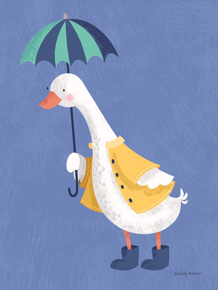 Rainy Day Duck art print by Lindley Wiesner for $57.95 CAD