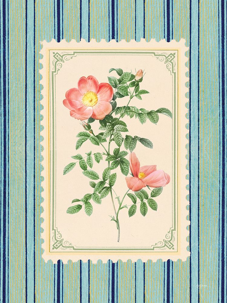 Vintage Striped Flowers II art print by Mary Urban for $57.95 CAD