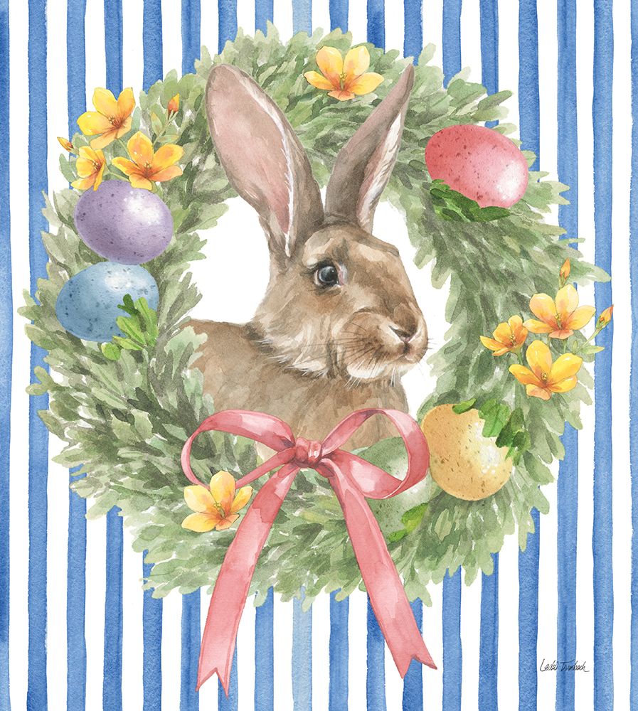 Hop Into Spring Wreath I art print by Leslie Trimbach for $57.95 CAD