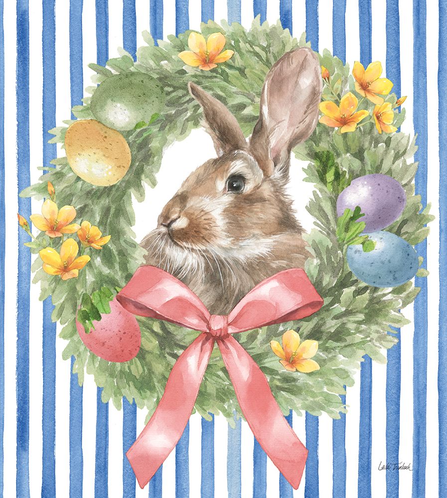 Hop Into Spring Wreath II art print by Leslie Trimbach for $57.95 CAD