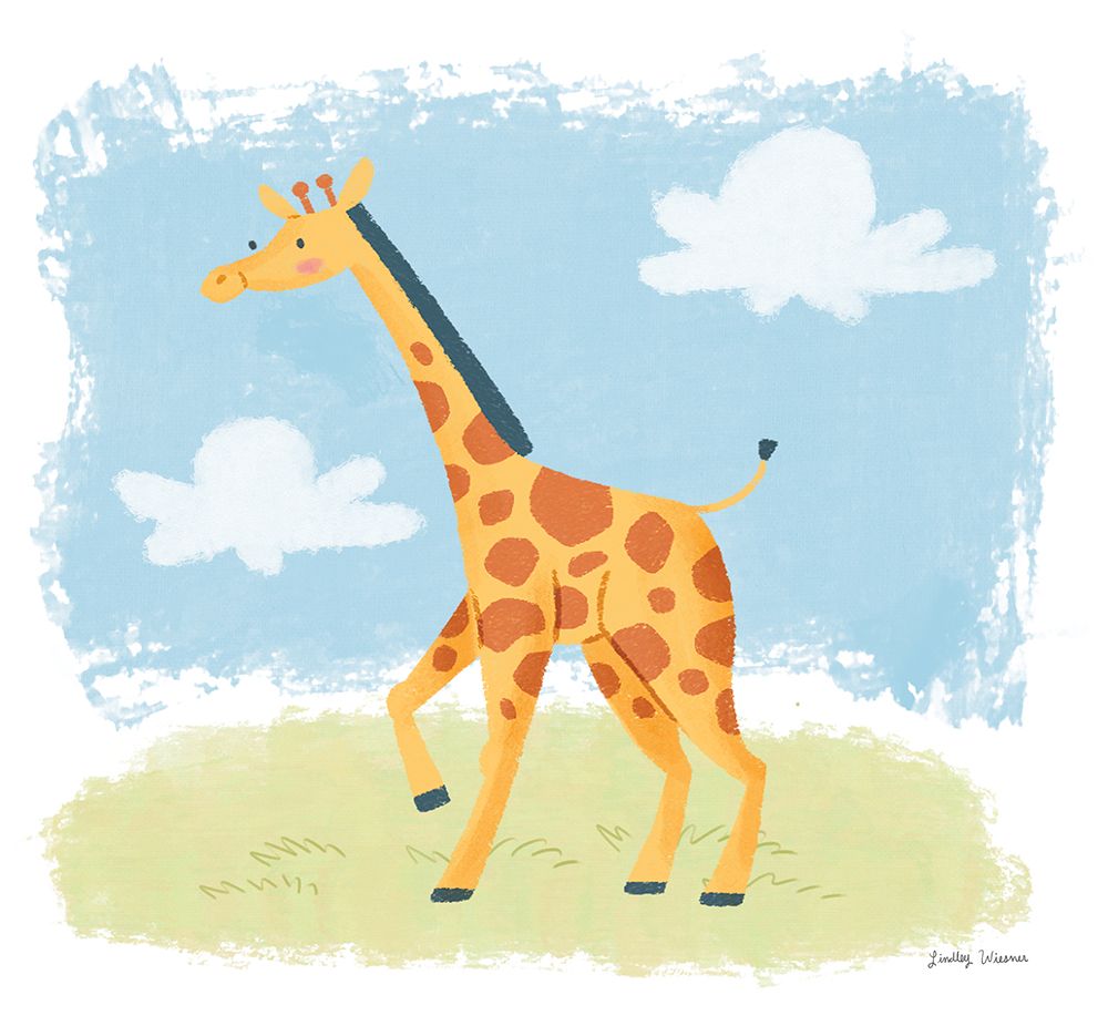 Happy Giraffe art print by Lindley Wiesner for $57.95 CAD