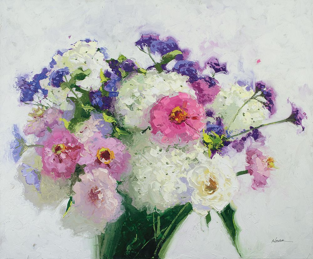 Pink Zinnias art print by Shirley Novak for $57.95 CAD