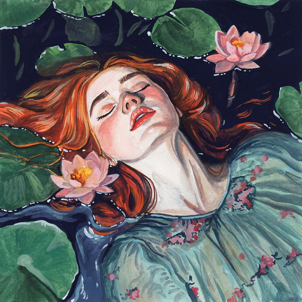 Ophelia and Water Lilies art print by Kate Jarvik Birch for $57.95 CAD