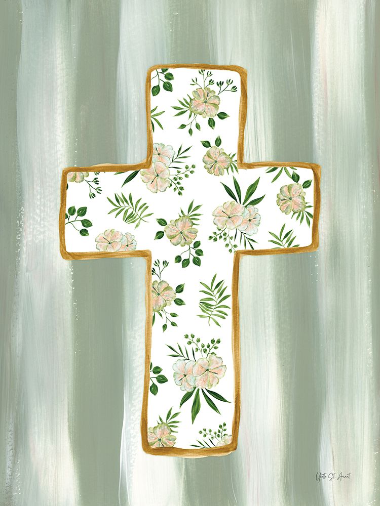 Floral Cross III art print by Yvette St. Amant for $57.95 CAD