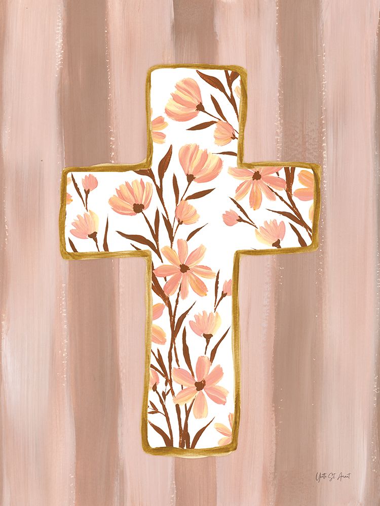 Floral Cross IV art print by Yvette St. Amant for $57.95 CAD