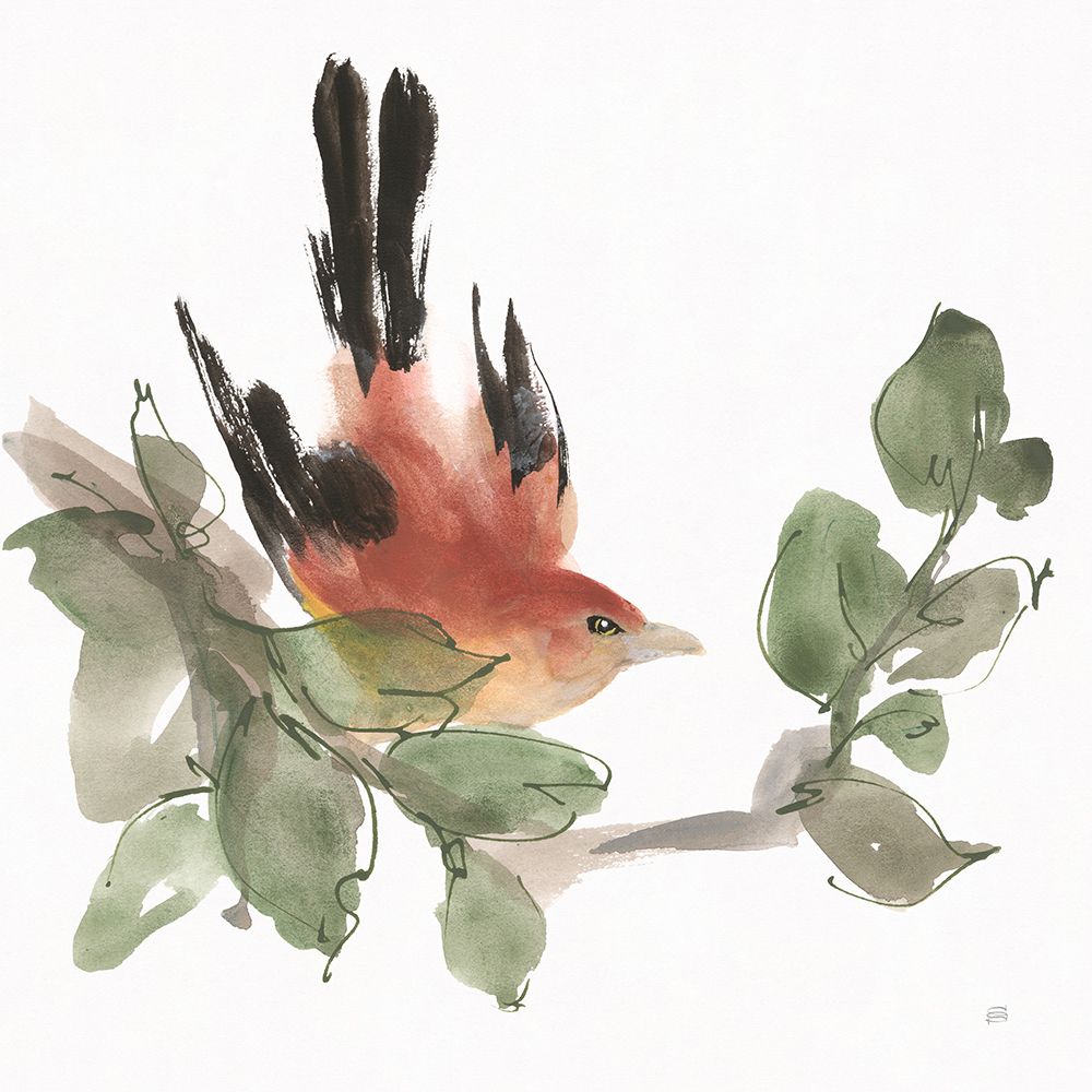 Bird and Leaves I art print by Chris Paschke for $57.95 CAD
