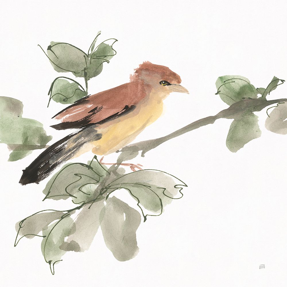 Bird and Leaves III art print by Chris Paschke for $57.95 CAD