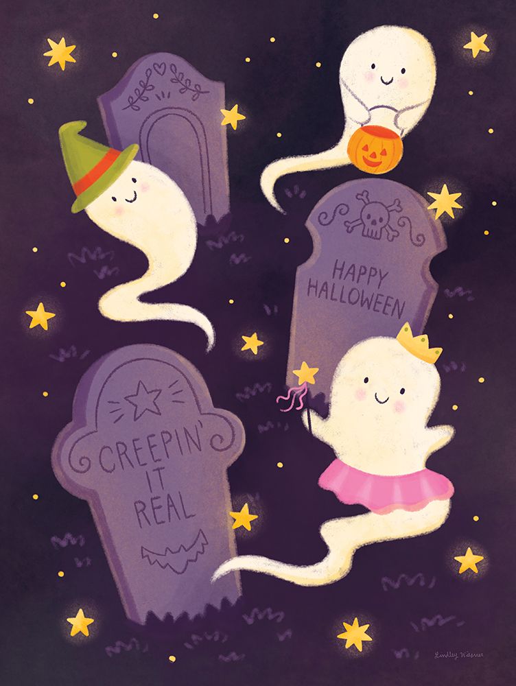 Spooky Pals III art print by Lindley Wiesner for $57.95 CAD