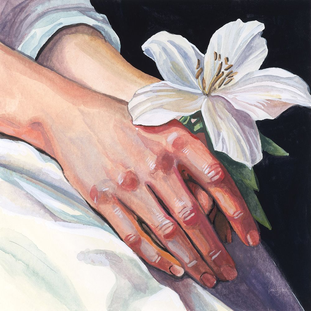Peaceful Flower in Hand art print by Kate Jarvik Birch for $57.95 CAD