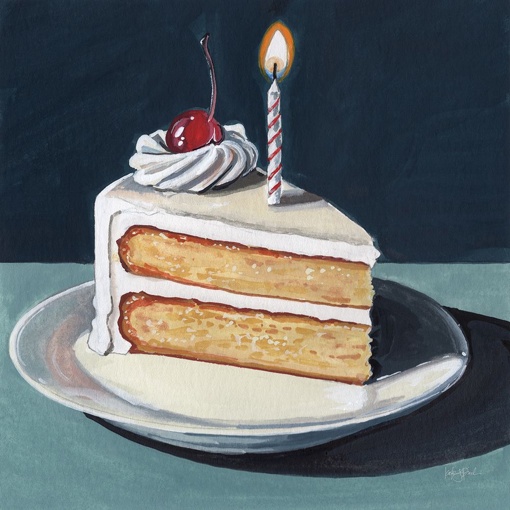 Birthday Slice With Cherry art print by Kate Jarvik Birch for $57.95 CAD