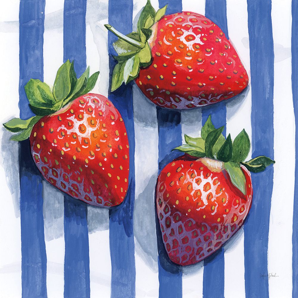 Stripe Cloth Berries art print by Kate Jarvik Birch for $57.95 CAD