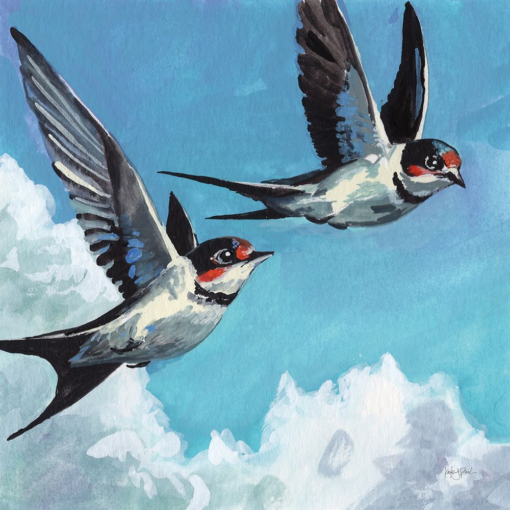 Two Birds in The Clouds art print by Kate Jarvik Birch for $57.95 CAD