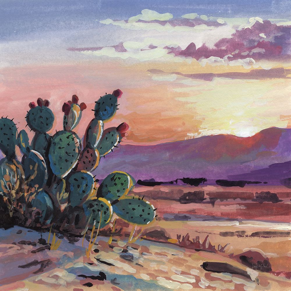 Cacti Sunset art print by Kate Jarvik Birch for $57.95 CAD