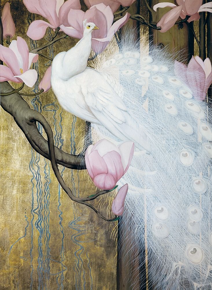 Peacock with Magnolia art print by Jessie Botke for $57.95 CAD