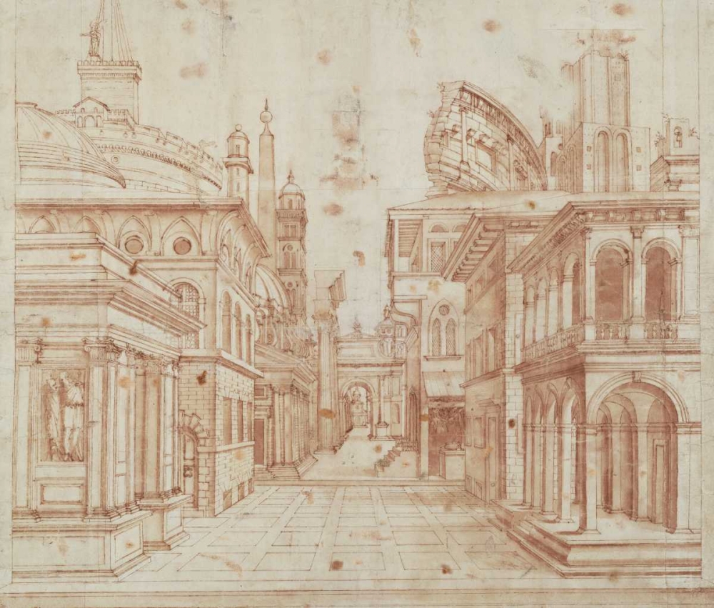 Roman Perspective art print by Baldassare Peruzzi for $57.95 CAD