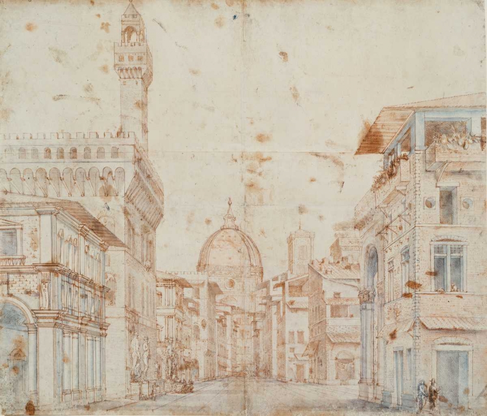 Firenze Perspective art print by Baldassare Peruzzi for $57.95 CAD