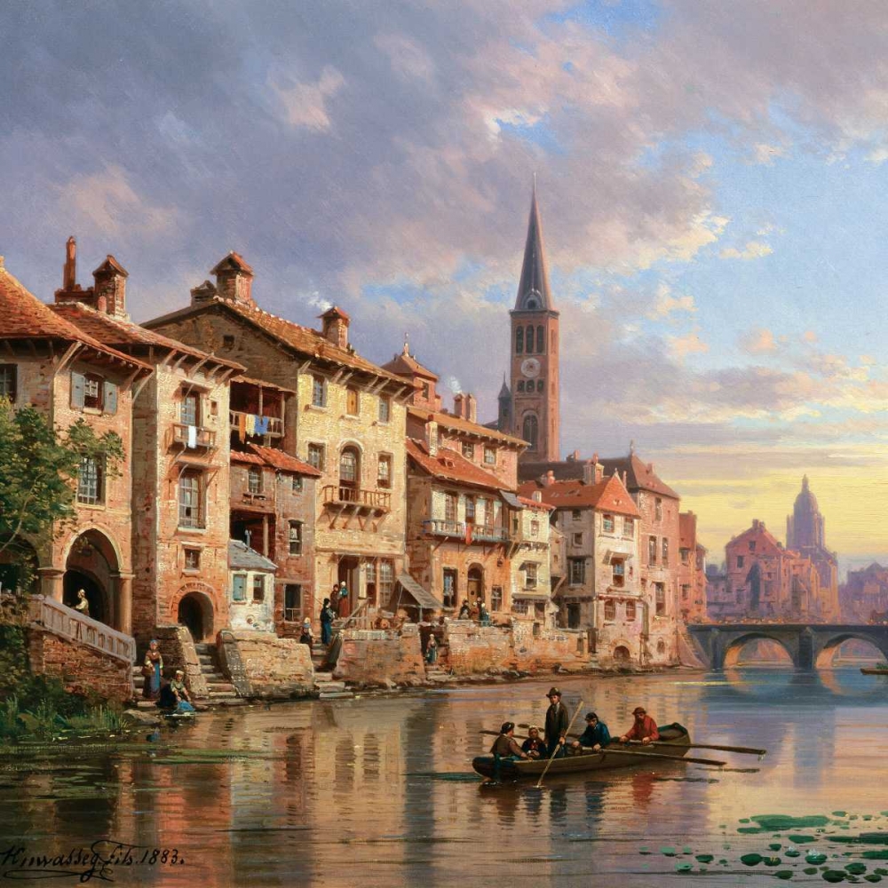 Riverside Village I art print by Charles Kuwasseg for $57.95 CAD